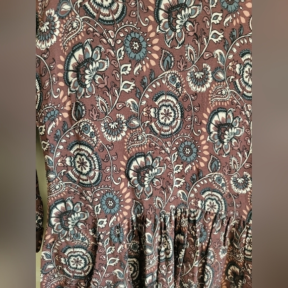 Garnet Hill Purple Paisley Bohemian Pocket Detail Dress Size 4 - Picture 3 of 5